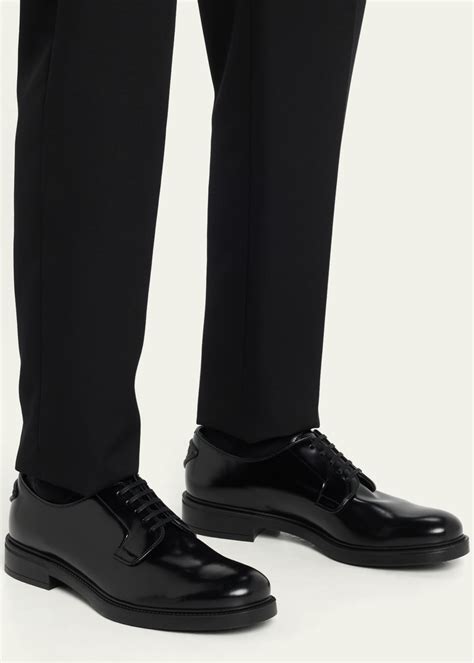 prada silver derby shoes|Prada Men's Brushed Leather Derby Shoes .